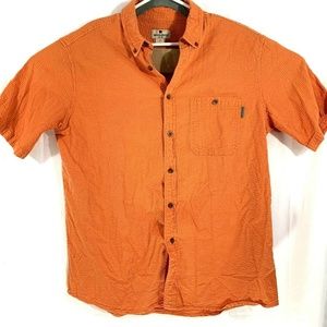 Woolrich Short Sleeve Button Down Men's Large Oran